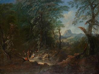 Maximilian Joseph Schinnagl, Waldlandschaft "Morgen", undatiert, Öl auf Leinwand, 54 x 70 cm, B ...