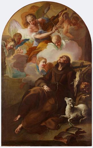 Unbekannter Künstler, Ekstase des heiligen Franziskus, um 1700, Öl auf Leinwand, 252 x 160 cm,  ...