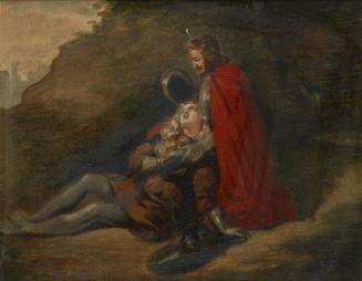 Joseph Hasslwander, Sterbender Krieger, undatiert, Öl auf Leinwand, 32 x 42 cm, Belvedere, Wien ...