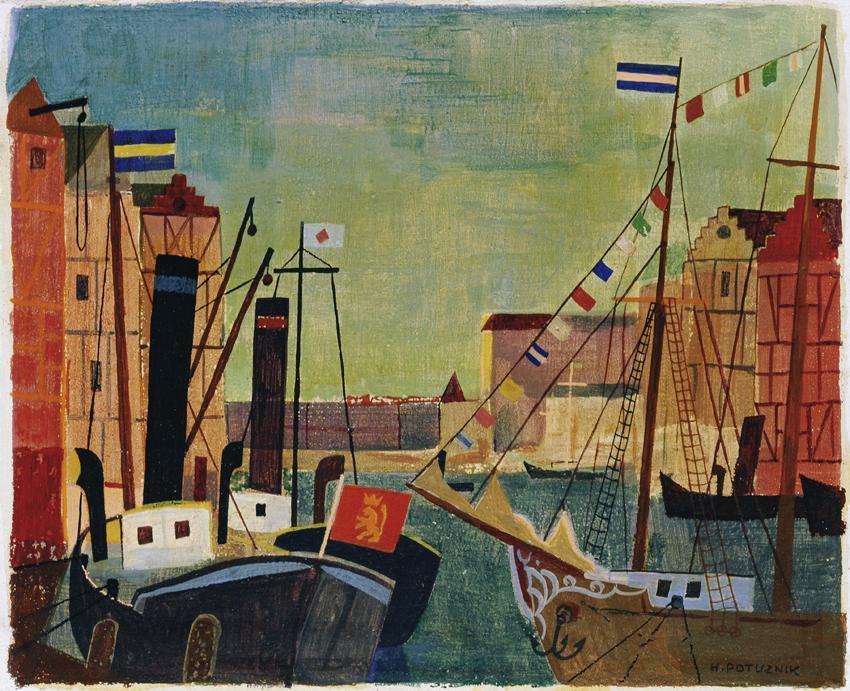 Heribert Potuznik, Seehafen, undatiert, Öl auf Karton, 26 × 33,7 cm, Belvedere, Wien, Inv.-Nr.  ...