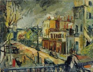 Fritz Gross, Straßenszene, 1943, Öl auf Leinwand, 38 x 48 cm, Belvedere, Wien, Inv.-Nr. 6615