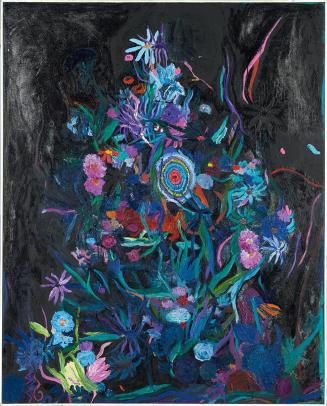 Beatrice Dreux, Still Life for Medea, 2014, Öl und Glitzer auf Leinwand, 200 × 160 cm, Belveder ...