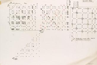 Richard Kriesche, Entwurfskizze, 1966, Faserschreiber und Kreide auf Transparentpapier, 29,7 ×  ...