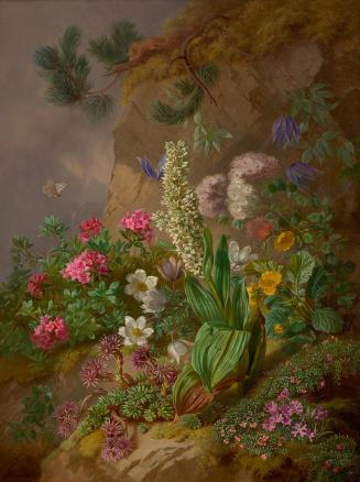 Joseph Schuster, Alpenblumen, um 1876, Öl auf Leinwand, 89,5 x 68,5 cm, Belvedere, Wien, Inv.-N ...