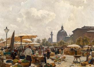 Carl Moll, Der Naschmarkt in Wien, 1894, Öl auf Leinwand, 86 x 119 cm, Belvedere, Wien, Inv.-Nr ...