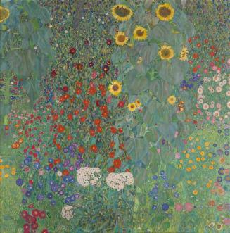 Gustav Klimt, Bauerngarten mit Sonnenblumen, 1906, Öl auf Leinwand, 110 × 110 cm, Belvedere, Wi ...