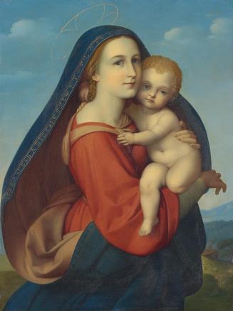 Johann Evangelist Scheffer von Leonhardshoff, Madonna mit Kind, 1821, Öl auf Holz, 47 × 36 cm,  ...
