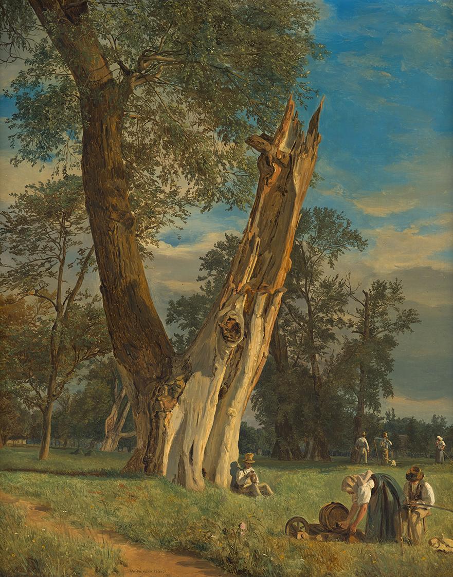Ferdinand Georg Waldmüller, Partie aus dem Prater, 1831, Öl auf Holz, 31 × 26 cm, 2017 Dauerlei ...