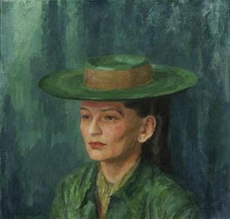 Walther Gamerith, Grete Gamerith mit grünem Hut, 1942, Öl auf Leinwand, 57 x 60,5 cm, Belvedere ...