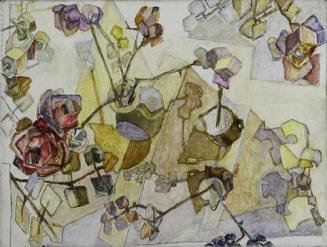 Josef Gabler, Rosen auf Stufen, 1980, Öl auf Leinwand, 40 x 53,5 cm, Belvedere, Wien, Inv.-Nr.  ...