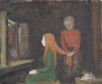 Walther Gamerith, Frau vor Spiegel, vor 1949, Öl auf Leinwand, ungerahmt: 32 × 38 cm, Belvedere ...