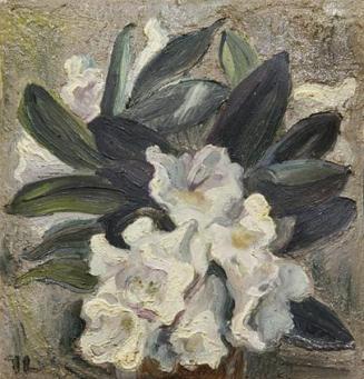 Irma Lang-Scheer, Rhododendronblüten, 1941, Öl auf Karton, 26 x 24,5 cm, Belvedere, Wien, Inv.- ...