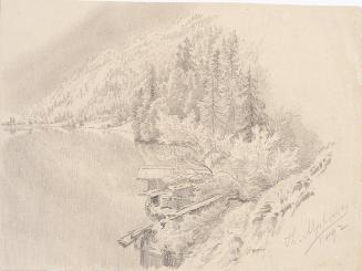 Theodor Alphons, Hallstatt, am Seeufer, 1892, Bleistift auf Papier, 15,6 × 21,2 cm, Belvedere,  ...
