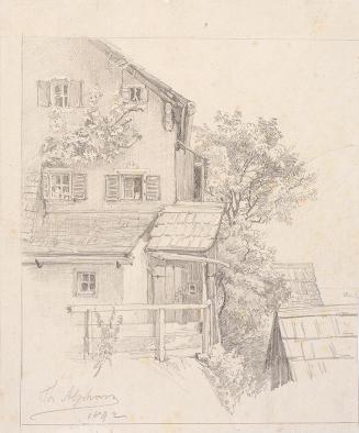 Theodor Alphons, Hallstatt. Bauernhaus, 1892, Bleistift auf Papier, 26 × 19,2 cm, Belvedere, Wi ...