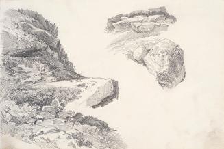 Theodor Alphons, Felssstudien, um 1880/1890, Bleistift auf Papier, 12,6 × 18,3 cm, Belvedere, W ...