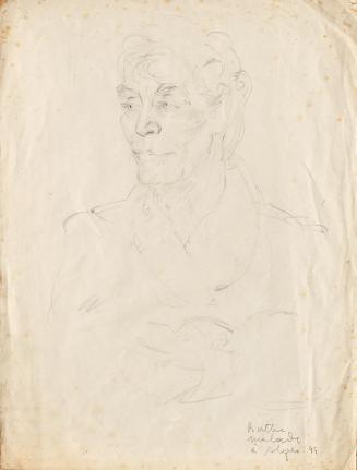 Gertrud Zuckerkandl-Stekel, Portrait Berta Zuckerkandl, 1944, Bleistift auf Papier, 50,5 × 38 c ...