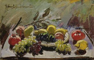 Robin Christian Andersen, Stillleben mit Trauben, Zitronen und Tomaten, vor 1932, Öl auf Leinwa ...