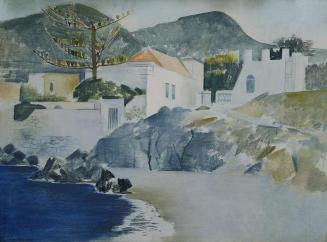 Ferdinand Macketanz, Küste am Golf von Neapel, vor 1941, Gouache auf Leinwand, 60,5 x 80,5 cm,  ...