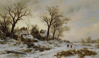 Remy van Haanen, Winterlandschaft, 1870, Öl auf Holz, 28 x 46 cm, Belvedere, Wien, Inv.-Nr. 488 ...