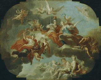 Carlo Carlone, Allegorie des Friedens und der Gerechtigkeit, um 1717, Öl auf Leinwand, 36 x 44  ...