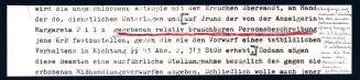Margot Pilz, Ausschnitte der Polizeiprotokolle, 1978, Roter Filzsstift und Tinte auf Xerokopie, ...