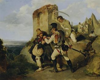 Carl Schindler, Die Gefangennahme des Spions,1838, Öl auf Karton, 33 x 42 cm, Belvedere, Wien,  ...