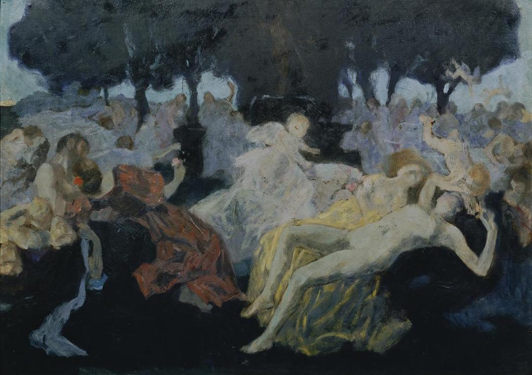 Hans Tichy, Am Brunnen der Liebe, um 1908, Öl auf Karton, 48 x 67 cm, Belvedere, Wien, Inv.-Nr. ...