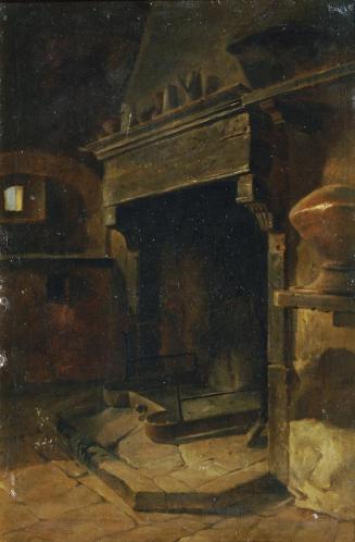 Johann Till d. J., Interieur mit Kamin, Öl auf Karton, 47 x 31 cm, Belvedere, Wien, Inv.-Nr. 51 ...