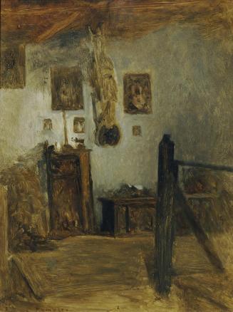 Franz Rumpler, Vorhaus im Geburtshaus des Künstlers, Öl auf Holz, 32 x 24 cm, Belvedere, Wien,  ...
