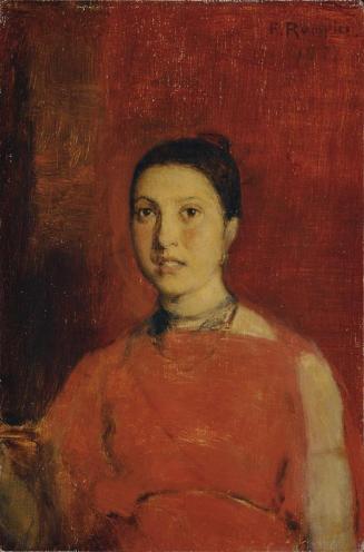 Franz Rumpler, Mädchen in rotem Kleid, 1877, Öl auf Holz, 14 x 22 cm, Belvedere, Wien, Inv.-Nr. ...