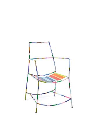 Gilbert Bretterbauer, Thread Chair, 2014, Stahl, Baumwollfaden, 80 × 53,5 × 60 cm, Belvedere, W ...