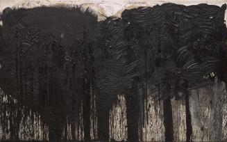 Hermann Nitsch, Schüttbild aus der 40. Malaktion, 1997, Öl mit Blut auf Jute, 200 × 300 cm, Bel ...
