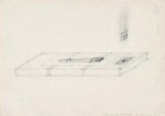 Walter Pichler, SOCKEL für eine ALTE FIGUR, 1971, Bleistift auf Papier, 42 × 61 cm, Belvedere,  ...