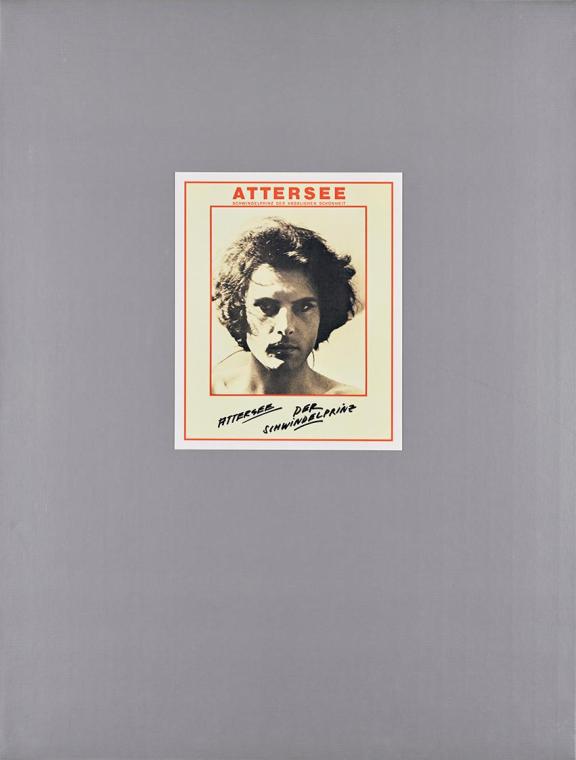Christian Ludwig Attersee, Der Schwindelprinz, 1967/2003, Kartonkassette mit 13 Fotos, 84 × 65  ...