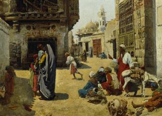 Alphons Leopold Mielich, Straßenbild in Kairo, um 1890/1900, Öl auf Holz, 44 x 63 cm, Belvedere ...