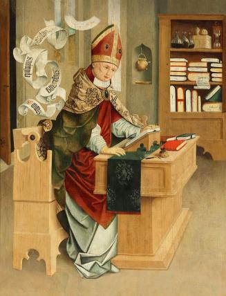 Meister von Mondsee, Hl. Ambrosius, um 1497, Malerei auf Tannenholz, 57,5 x 45 cm, Belvedere, W ...
