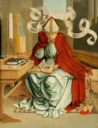 Meister von Mondsee, Hl. Augustinus, um 1497, Malerei auf Tannenholz, 57,5 x 45 cm, Belvedere,  ...