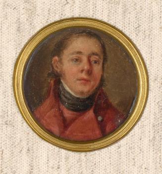 Unbekannter Künstler, Herrenportrait, 1. Hälfte 19. Jahrhundert, Öl auf Elfenbein, Rahmenmaße ( ...