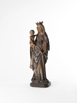 Österreichischer Bildschnitzer, Salzburg (?), Madonna mit Jesuskind, 2. Viertel 15. Jahrhundert ...