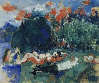 Herbert Boeckl, Sommerabend am Klopeiner See, 1923, Öl auf Leinwand, 44 x 52 cm, Belvedere, Wie ...