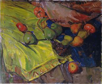 Anton Faistauer, Stillleben mit Früchten auf grünem Tuch, 1911, Öl auf Leinwand, 70,4 x 85,5 cm ...