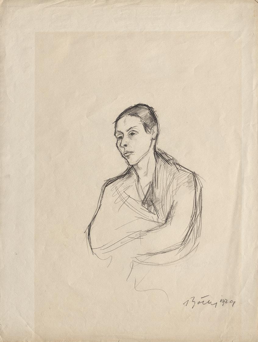 Herbert Boeckl, Frauenbildnis, 1929, Kohle auf Papier, Blattmaße: 62,7 × 47,7 cm, Belvedere, Wi ...