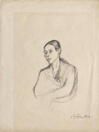 Herbert Boeckl, Frauenbildnis, 1929, Kohle auf Papier, Blattmaße: 62,7 × 47,7 cm, Belvedere, Wi ...