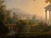 Joseph Rebell, Ideale Landschaft mit Tempelgebäuden, 1808, Öl auf Leinwand, 179 x 243 cm, Belve ...