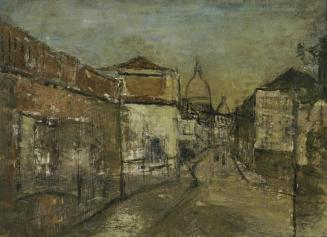 Gerhart Frankl, Gasse auf dem Montmartre mit Sacre Coeur, 1929, Öl auf Leinwand, 60 x 82 cm, Be ...