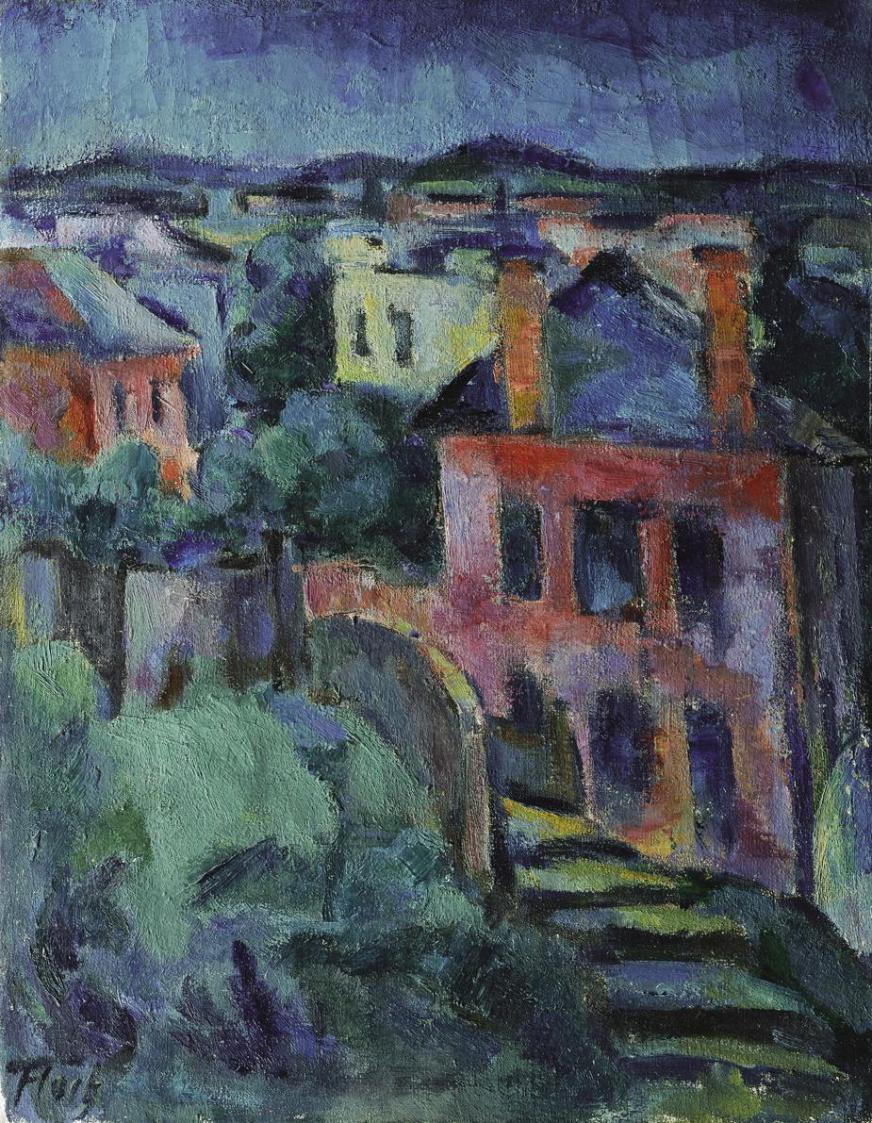 Joseph Floch, Hügelige Landschaft, 1920, Öl auf Leinwand, 53,5 x 41 cm, Belvedere, Wien, Inv.-N ...