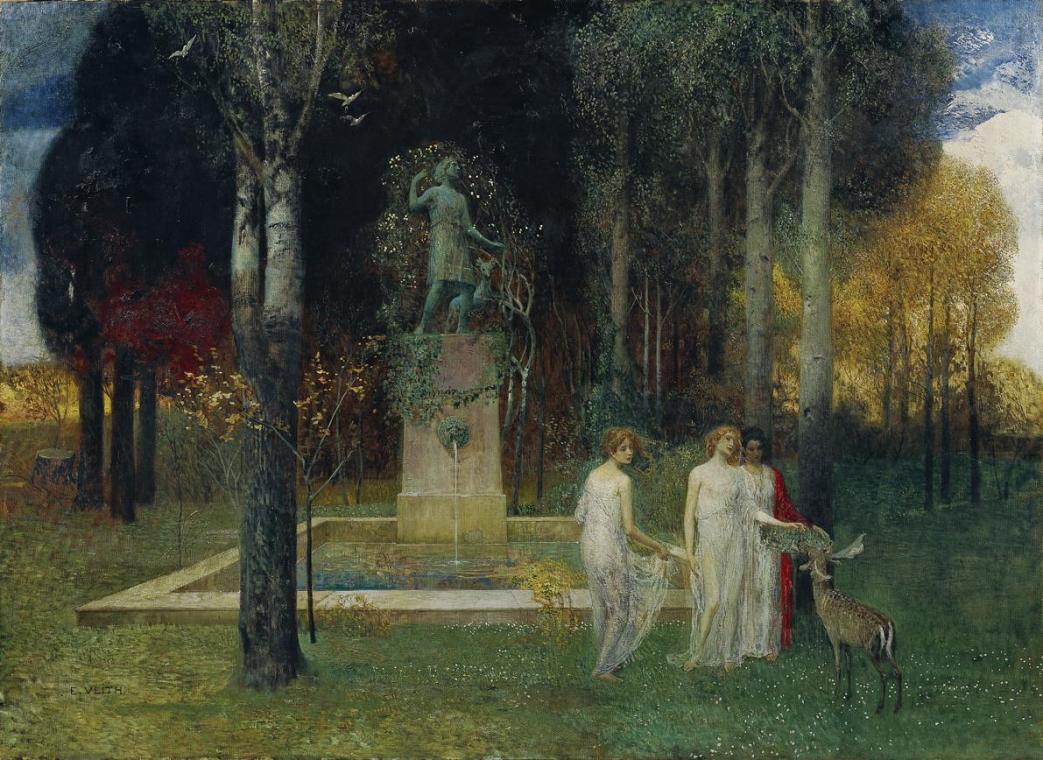 Eduard Veith, Nymphen am Brunnen, um 1905, Öl auf Leinwand, 120 x 165 cm, Belvedere, Wien, Inv. ...