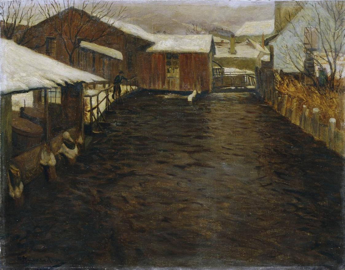Eduard Ameseder, Winter, um 1908, Tempera auf Leinwand, 73 x 93,5 cm, Belvedere, Wien, Inv.-Nr. ...