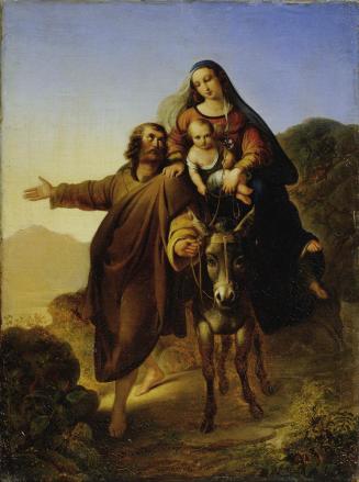 Josef Bayer, Flucht nach Ägypten, 1830, Öl auf Leinwand, 40 × 29,5 cm, Belvedere, Wien, Inv.-Nr ...