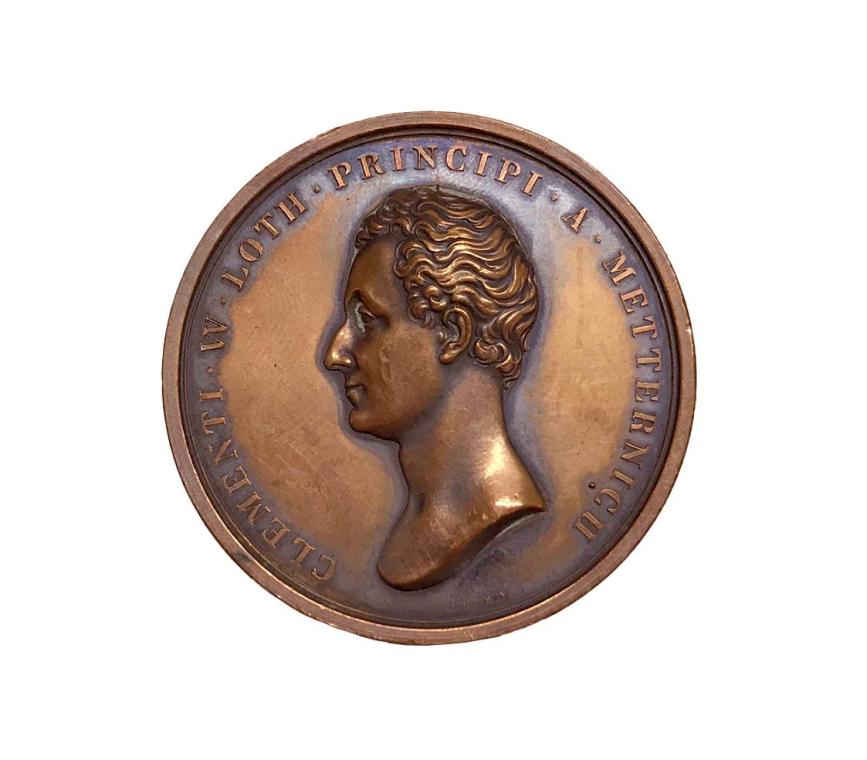 I. D. Boehm, Medaille auf Klemens Wenzel Lothar von Metternich, 1835, Metall, D: 4,3 cm, Belved ...